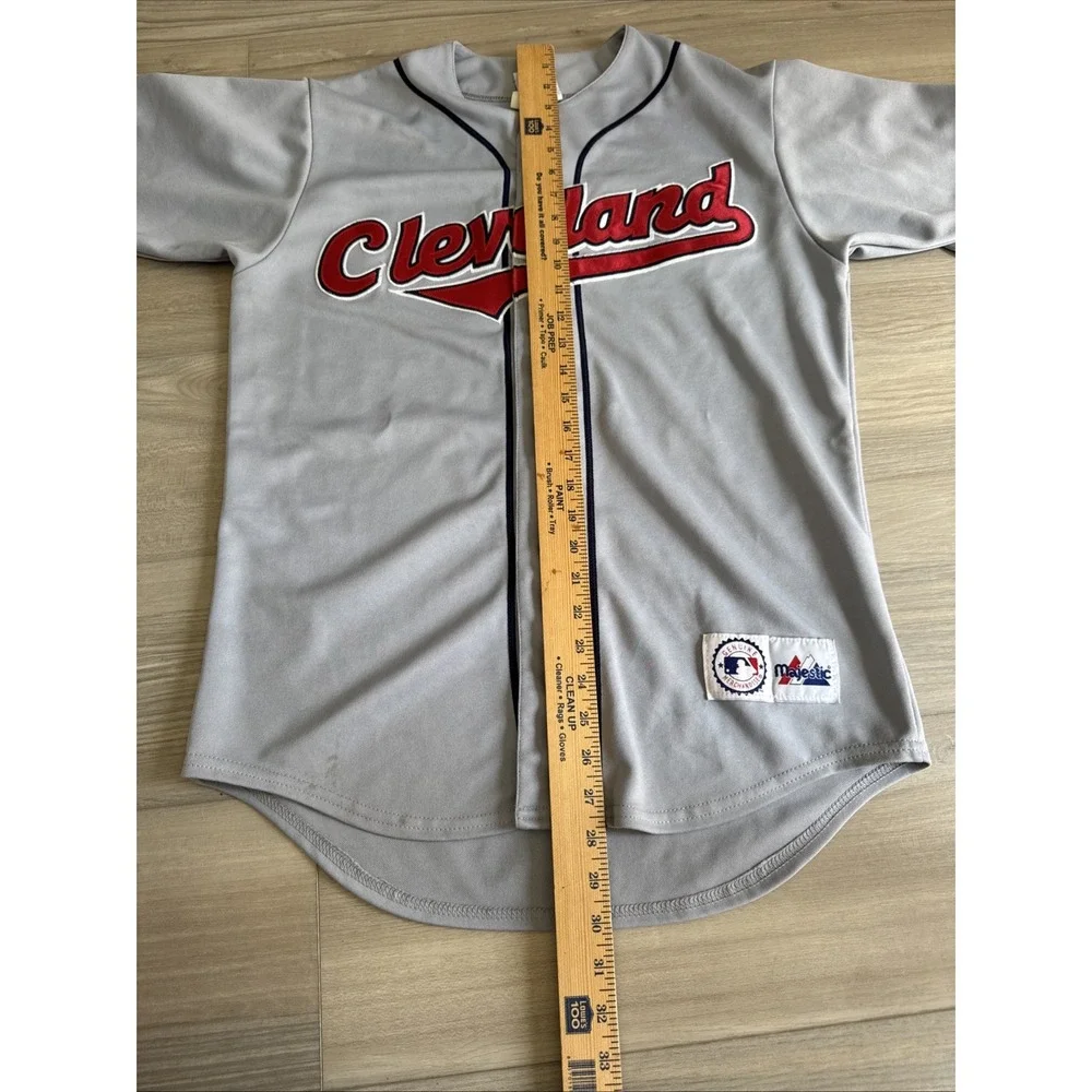 Majestic Cleveland Indians‎ Jersey vtg vintage grey jersey OG MLB baseball Small - Picture 7 of 10
